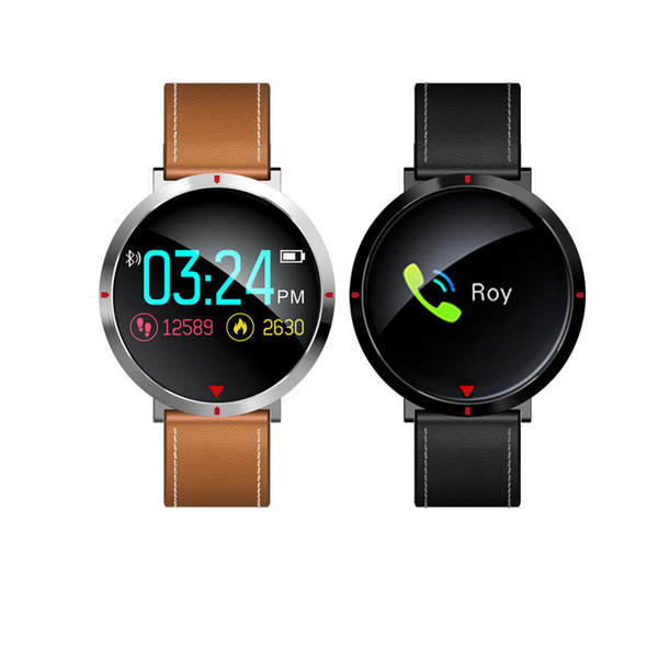 0.96 ''Lederen fitness smart Armband Hartslagmeter smartband horloges Passometer Activiteit tracker smart polsband